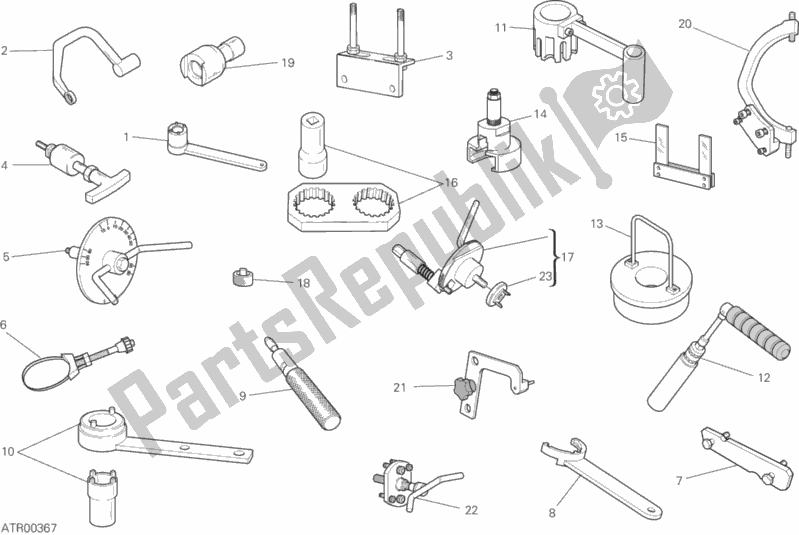 Todas las partes para Herramientas De Servicio De Taller (motor) de Ducati Hypermotard 939 USA 2018